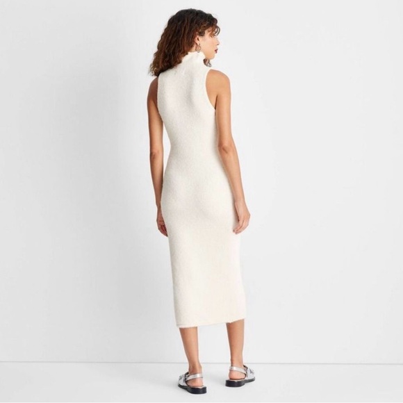 Future Collective Sleeveless Cream Turtleneck Midi Dress - NWT szS - Picture 2 of 5